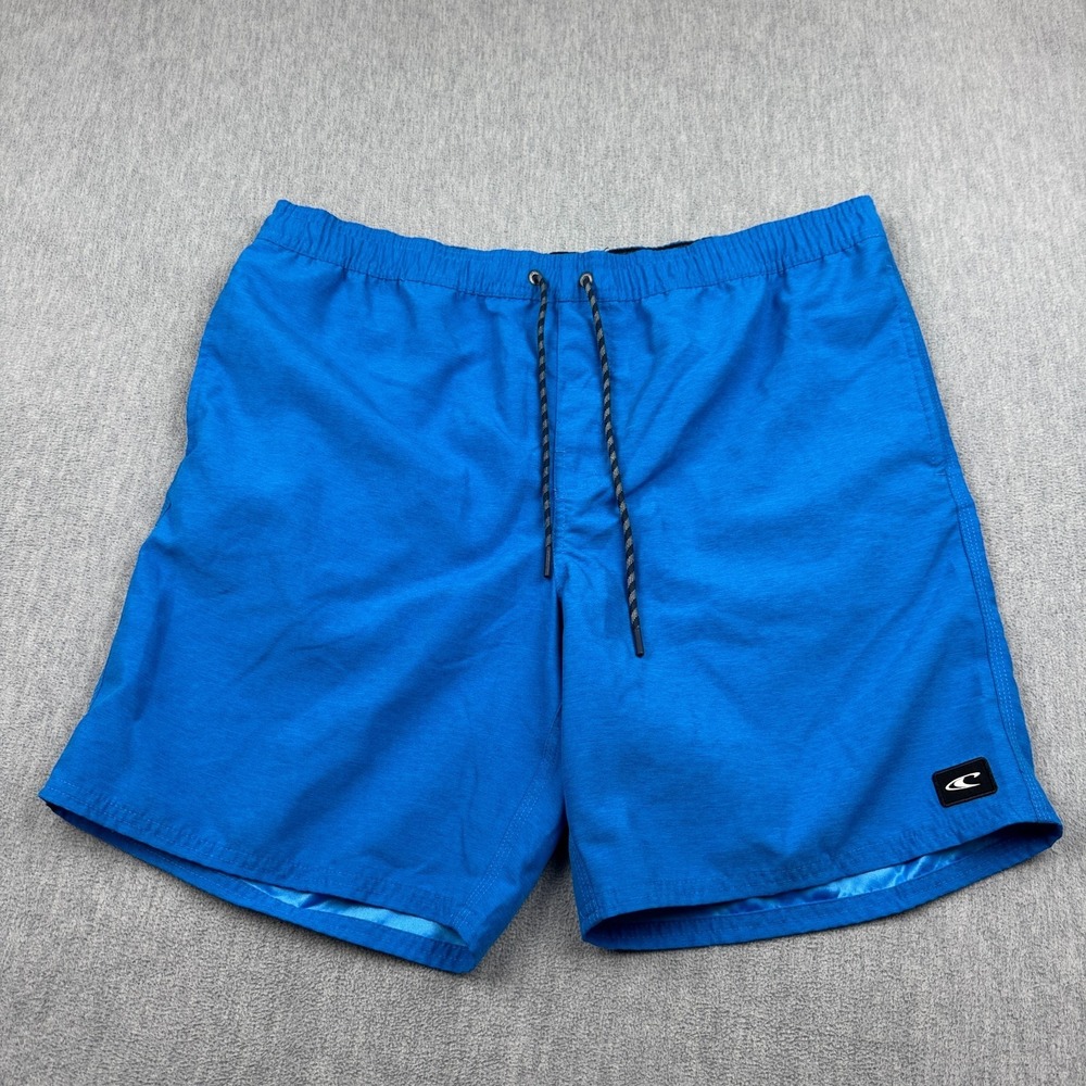 O'neill Shorts Men XL Blue Solid Hybrid Lightweight Swim Boardshort Trunks
